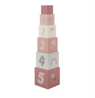 Label Label fa játék építőkocka számokkal rózsaszín