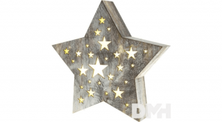 RXL 349 karácsonyi fa csillag dekoráció, nagy, meleg fehér