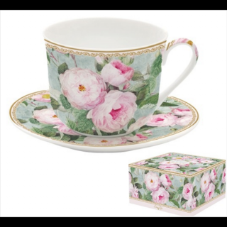 Porcelán reggeliző csésze - 400ml - Roses in Bloom