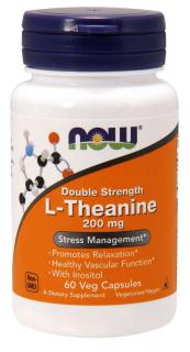 NOW L-Theanine Inositol Double Strength-el, 200 mg, 60  növényi kapszulában