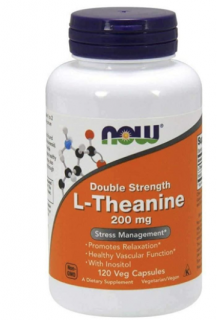 NOW L-Theanine s Inositolem Double Strength, 200 mg, 120 gyógynövényes kapszula
