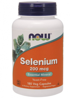 NOW Selenium, Szelén, 200 µg, 180 növényi kapszula