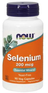 NOW Selenium, Szelén, 200 µg, 90 növényi kapszula