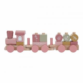 Little Dutch vonat fából - pink