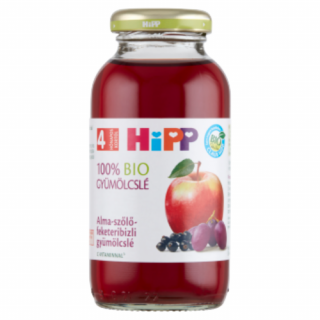 HiPP BIO alma-szőlő-feketeribizli gyümölcslé bébiital 4 hónapos kortól 0,2l
