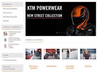 KTM webshop, webáruház